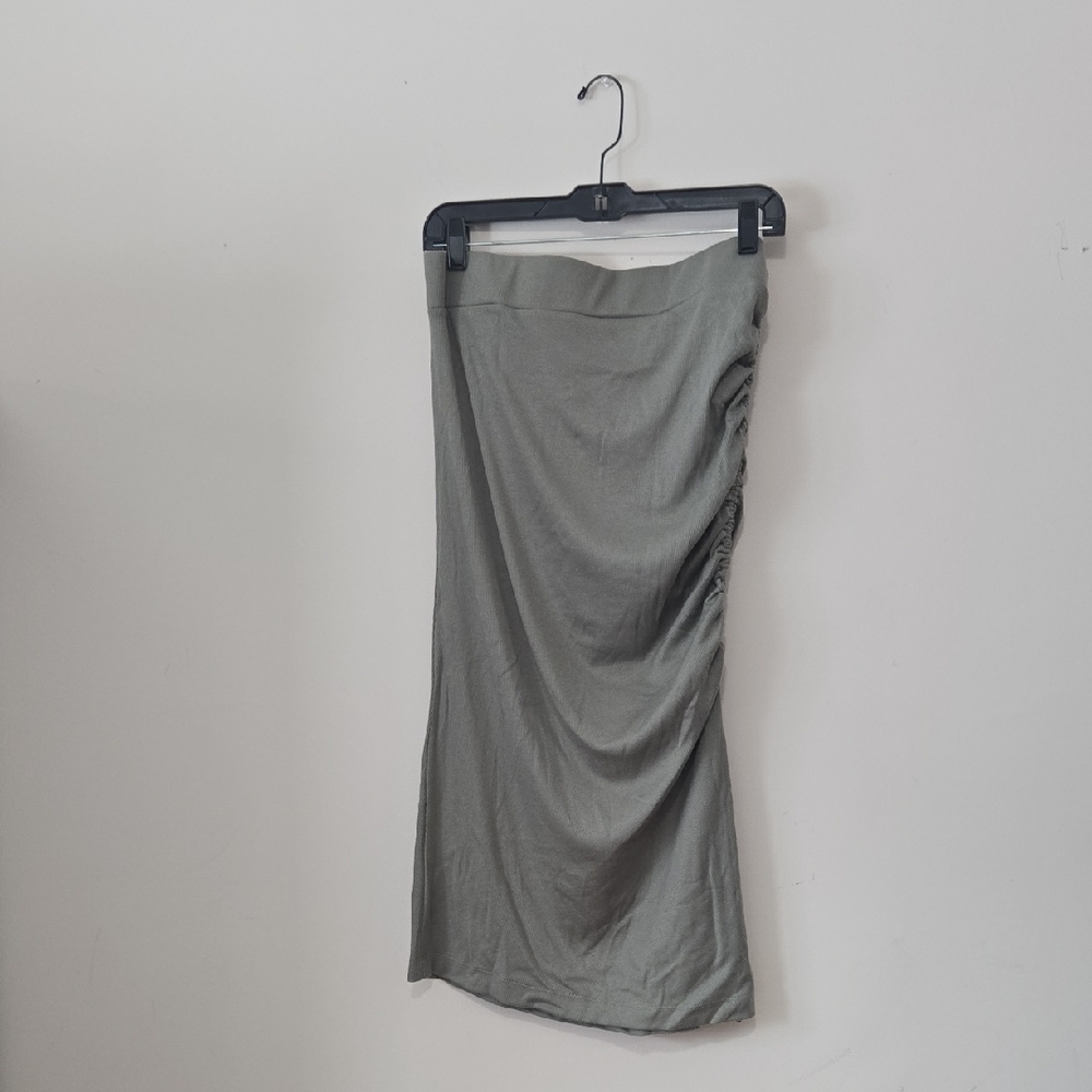 Michael Stars Olive Green Pencil Skirt With Side Ruching And Slit